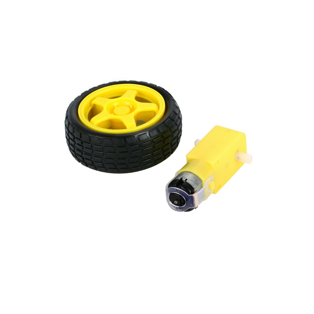 Llanta y motorreductor 65mm 3 a 7.5 VDC