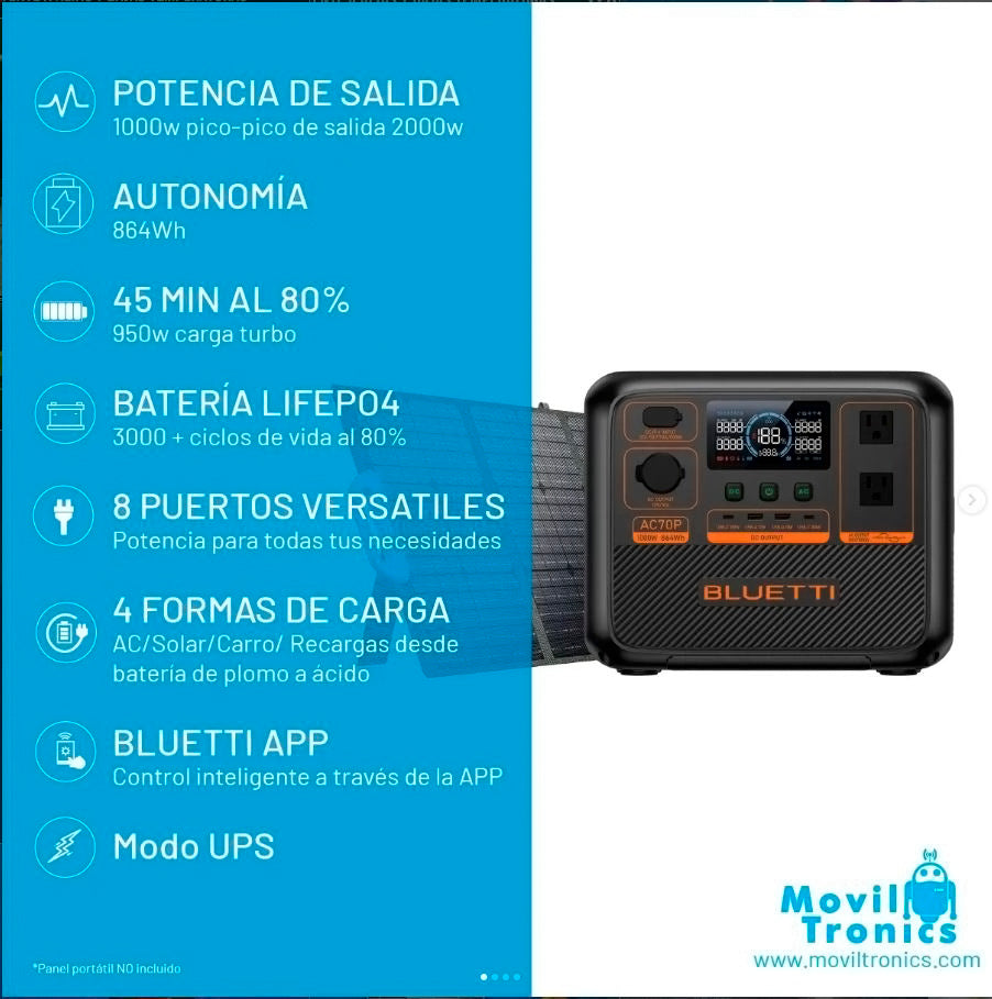 Estación Energía Bluetti AC70P