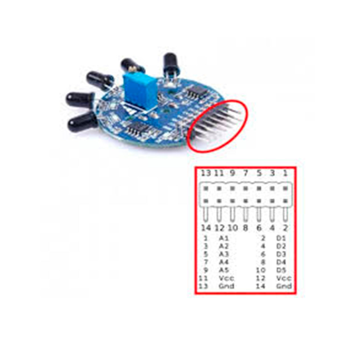Sensor de Flama de 5 Canales
