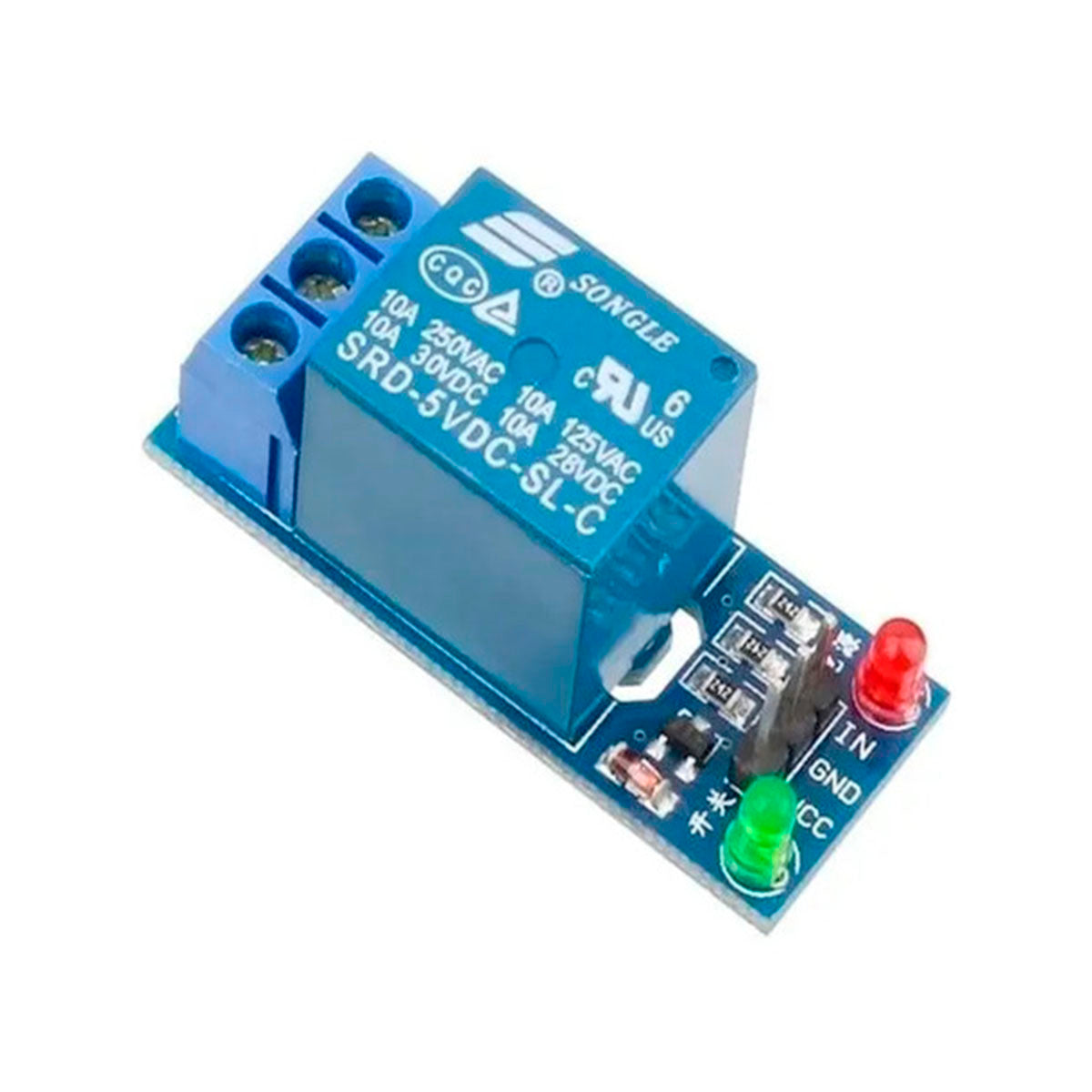 Arduino Módulo Relé JQC-3FF-S-Z 5V 10A Un Canal LED Automatización