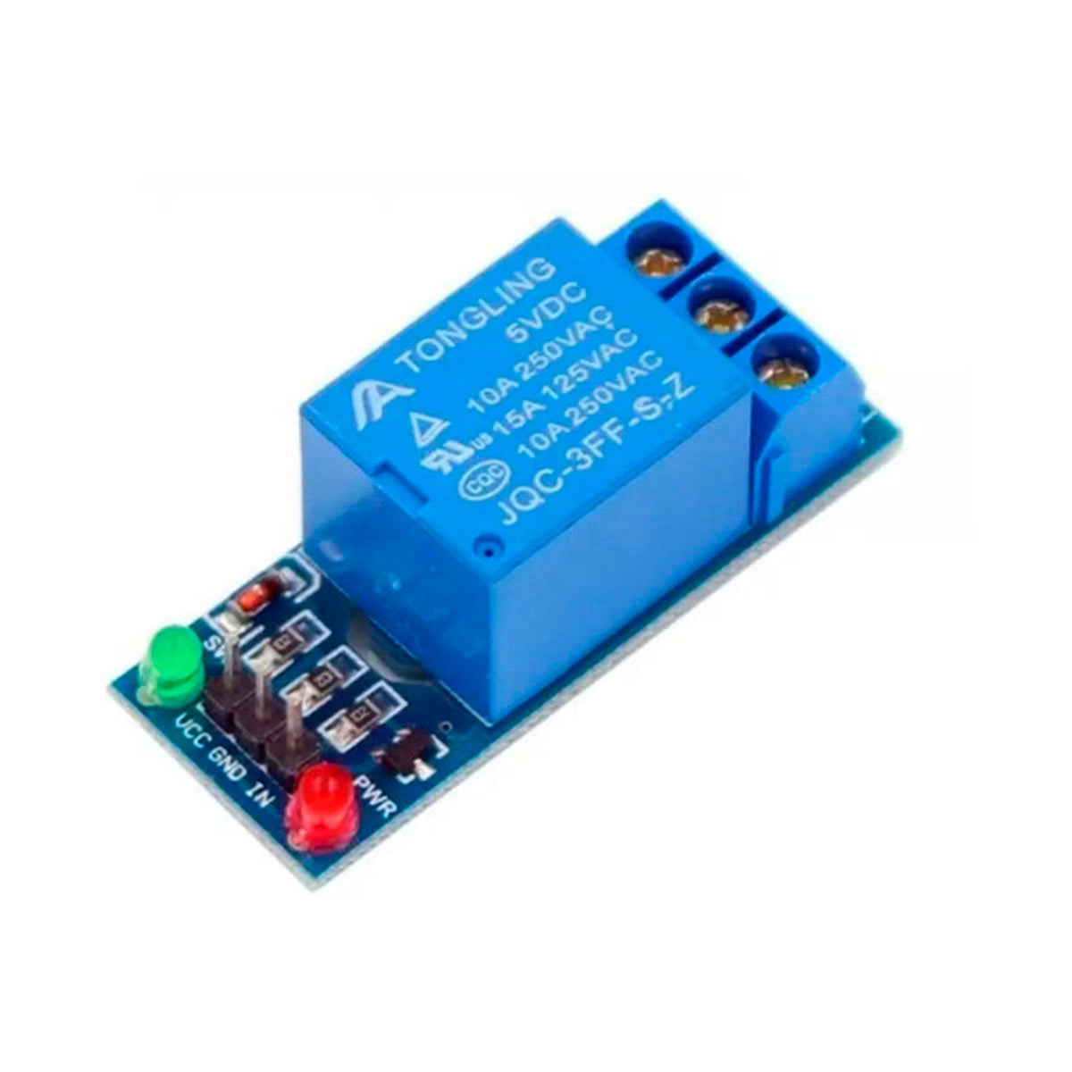 Arduino Módulo Relé JQC-3FF-S-Z 5V 10A Un Canal LED Automatización