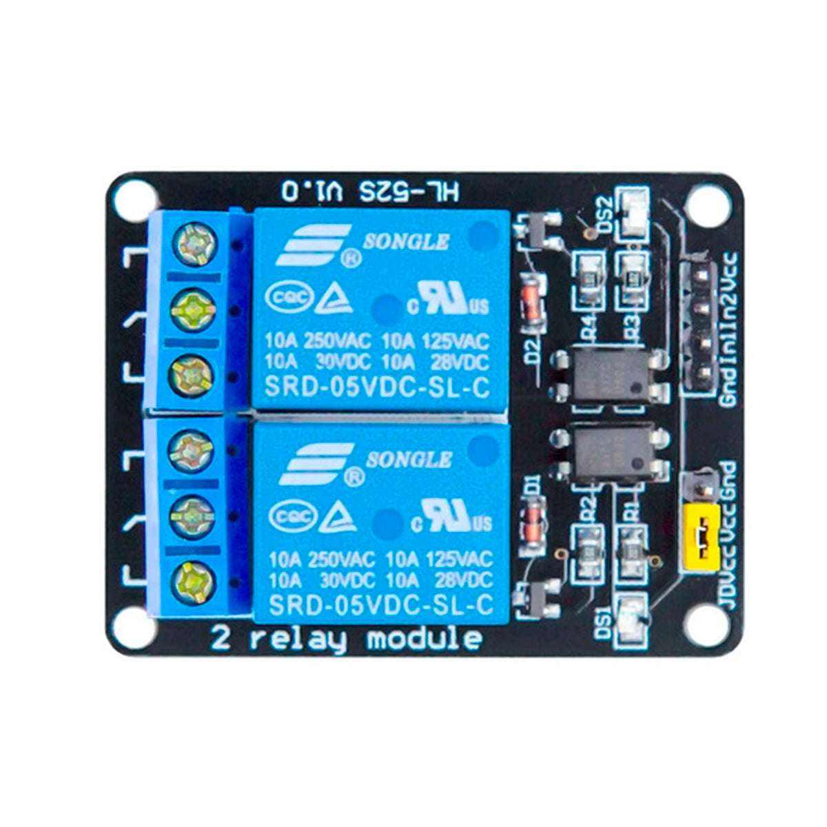 Módulo Relay 2 Canales Optoacopladas 5v Rele Arduino