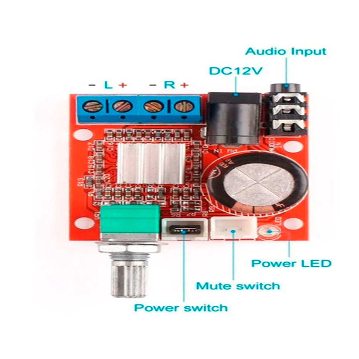 Módulo Amplificador PAM8610 con Control Volumen