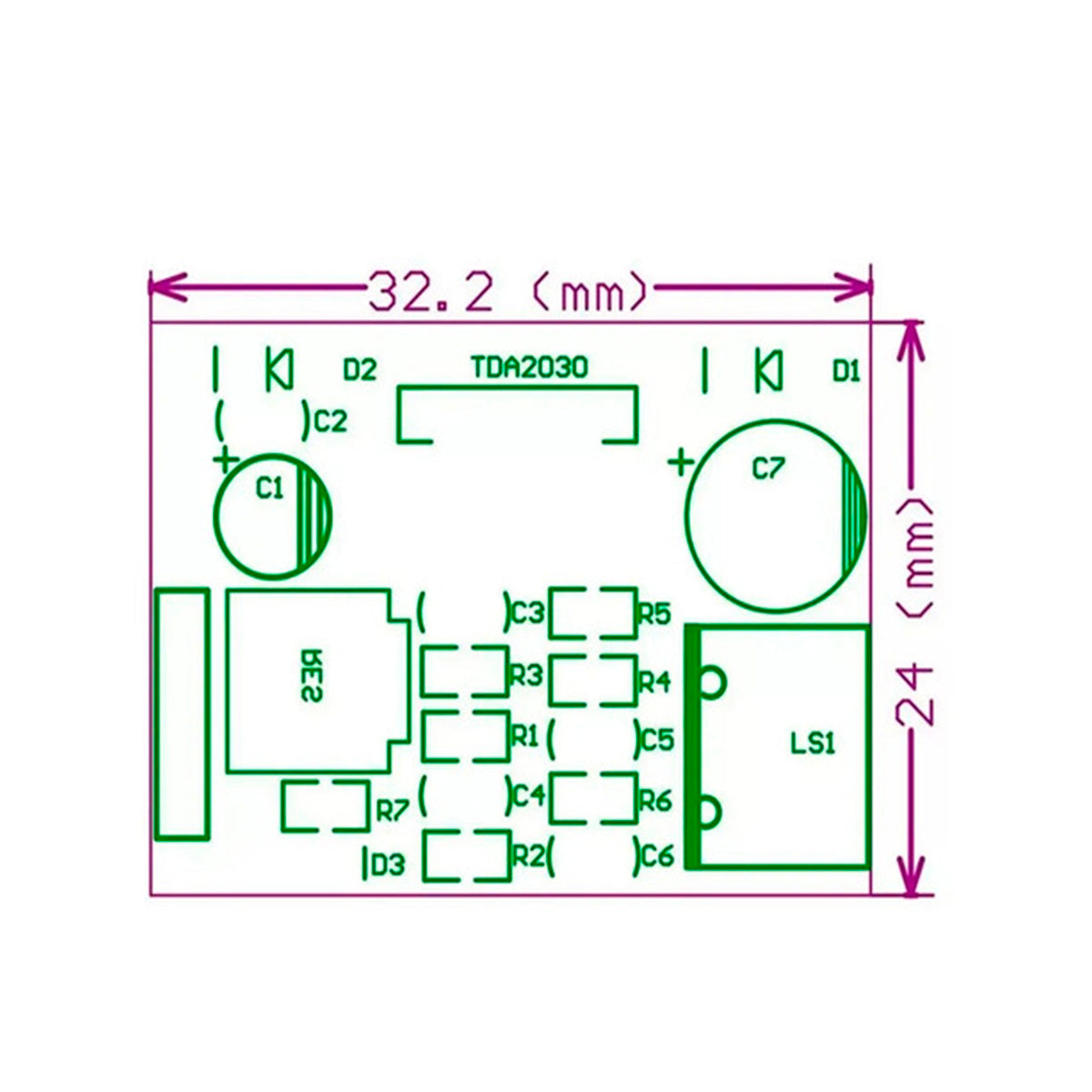 Módulo Amplificador Audio Tda2030 Mono 18watts 6-12 Vdc