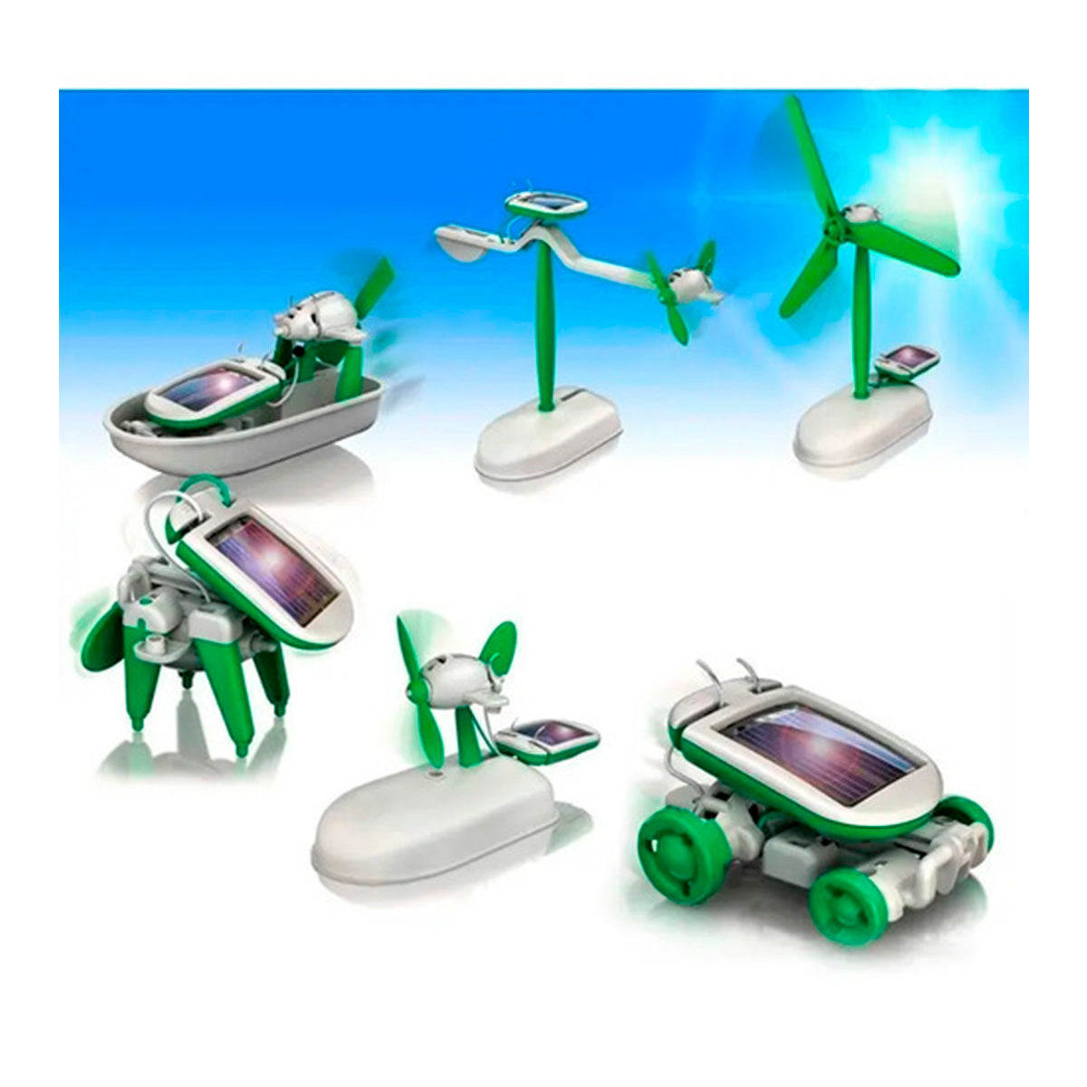 Kit Robot Solar Juguete  Didáctico 6 En 1 Para Armar