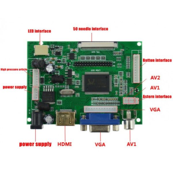 Modulo LCD 7" TFT Táctil 1080P HDMI + VGA + 2AV para Raspberry Pi
