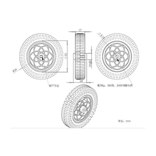Llanta 78mm Múltiple conector