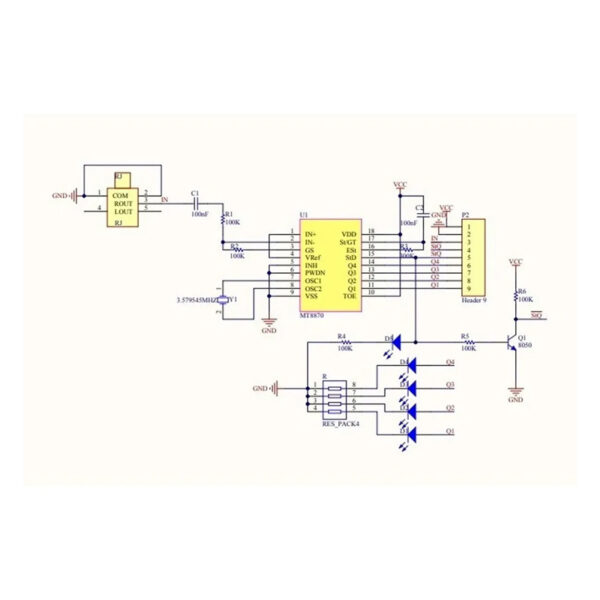 Módulo DTMF8870 decodificador audio
